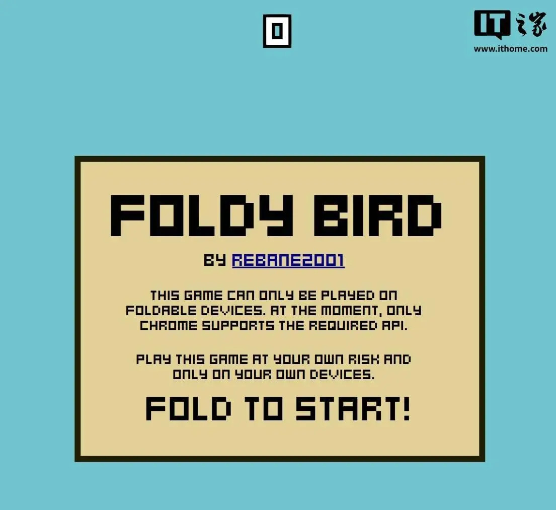 鉸鏈大考驗(yàn)，玩家用折疊屏手機(jī)開合游玩《Flappy Bird》小游戲